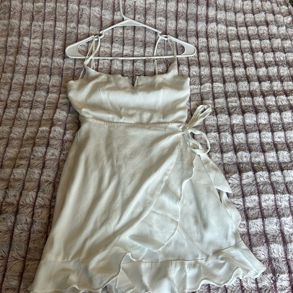 Elegant White Wrap Dress